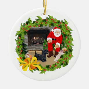 Kerstman Scottie Hond Ornament