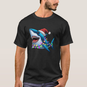 Kerstman Shark Kerst Grappige Haaien Liefhebber Xm T-shirt