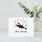 Kerstman Shark Kerstcadeaus - Vrolijk Kerstfeest Feestdagenkaart (Staand voorkant)