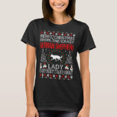 Kerstman: Shepherd Dog Lady Ugly Sweater T-shirt (Voorkant)