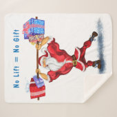 Kerstman: Sherpa Blanket Gift Bodybuilder Santa Deken (Voorkant (horizontaal))