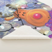Kerstman: Sherpa Blanket Gift Happy Reindeer Deken (3/4)