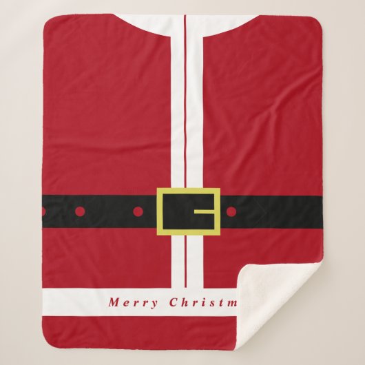 Kerstman Sherpa Dekbed Deken (Voorkant)
