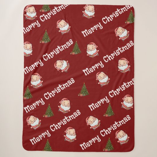 Kerstman  sherpa deken (Voorkant)