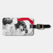 Kerstman Shih Tzu Bagagelabel (Voorkant horizontaal)