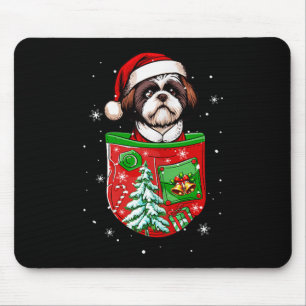 Kerstman Shih Tzu In Zak Eigenaar Kerstboom Bel Muismat