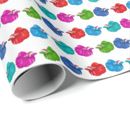 Kerstman Siamese kempvis Inpakpapier