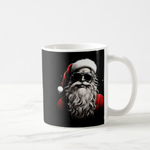 Kerstman Silhouet Kerst Zonnebril Caricatuur Koffiemok