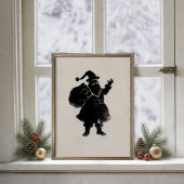Kerstman Silhouet Muurposter Poster