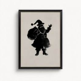 Kerstman Silhouet Muurposter Poster