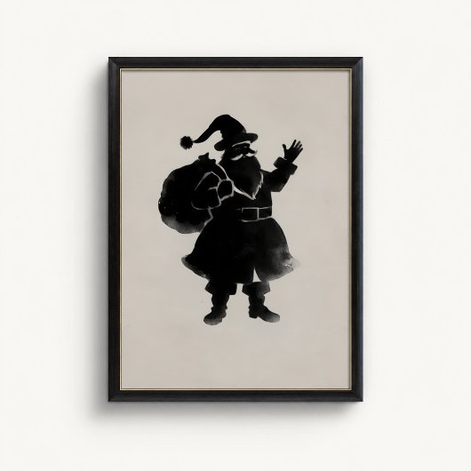 Kerstman Silhouet Muurposter Poster