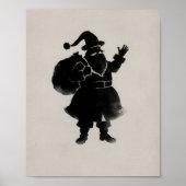 Kerstman Silhouet Muurposter Poster (Voorkant)