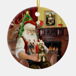 Kerstman - Silky Terriers (TWE) Keramisch Ornament