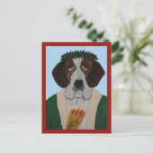 Kerstman Sint Bernard Briefkaart (Staand voorkant)
