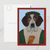 Kerstman Sint Bernard Briefkaart (Voorkant / Achterkant)