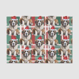 Kerstman Sint Bernard Honden Geruite Kerstmis Tissuepapier