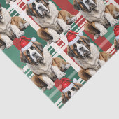 Kerstman Sint Bernard Honden Geruite Kerstmis Tissuepapier (Detail)