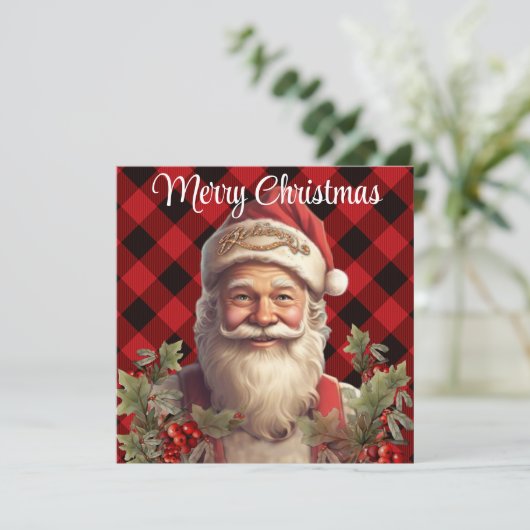 Kerstman Sint Nicolaas Kerstkaart Kaart (Staand voorkant)