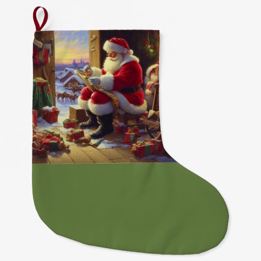 Kerstman Sinterklaas 2 Grote Kerstsok (Voorkant)