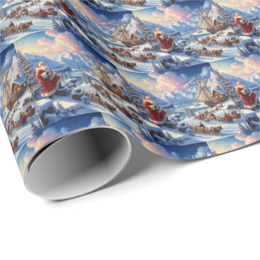 Kerstman Sinterklaas 6 Cadeaupapier (Rol Hoek)