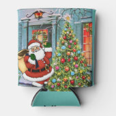 Kerstman Sinterklaas Aangepaste Naam Tall Blikjeskoeler (Voorkant)