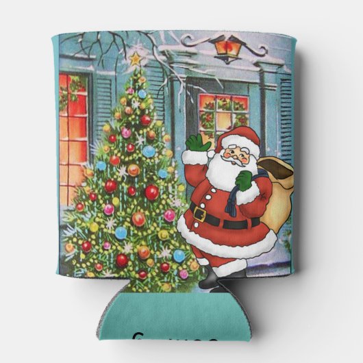 Kerstman Sinterklaas Aangepaste Naam Tall Blikjeskoeler (Achterkant)