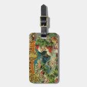 Kerstman Sinterklaas Antiek Kunst Bagagelabel (Voorkant verticaal)