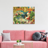 Kerstman Sinterklaas Antiek Kunst Canvas Afdruk (Insitu (Woonkamer))