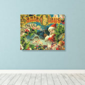 Kerstman Sinterklaas Antiek Kunst Canvas Afdruk (Insitu (Houten vloer))