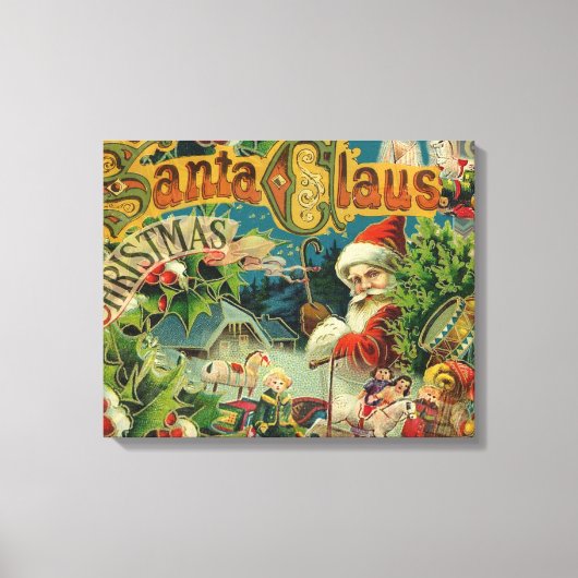 Kerstman Sinterklaas Antiek Kunst Canvas Afdruk (Voorkant)