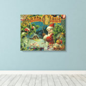 Kerstman Sinterklaas Antiek Kunst Canvas Afdruk (Insitu (Houten vloer))