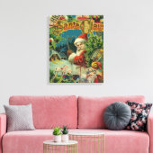 Kerstman Sinterklaas Antiek Kunst Canvas Afdruk (Insitu (Woonkamer))