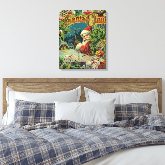 Kerstman Sinterklaas Antiek Kunst Canvas Afdruk (Insitu (Slaapkamer))