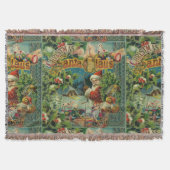 Kerstman Sinterklaas Antiek Kunst Deken (Voorkant)