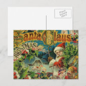 Kerstman Sinterklaas Antiek Kunst Feestdagenkaart (Voorkant / Achterkant)