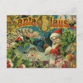 Kerstman Sinterklaas Antiek Kunst Feestdagenkaart (Voorkant)