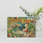 Kerstman Sinterklaas Antiek Kunst Kaart (Staand voorkant)