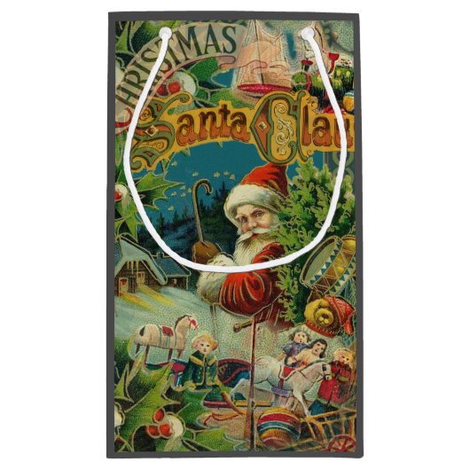 Kerstman Sinterklaas Antiek Kunst Klein Cadeauzakje (Achterkant)