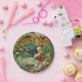 Kerstman Sinterklaas Antiek Kunst Papieren Bordje (Feest)