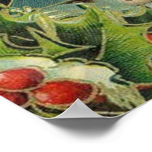 Kerstman Sinterklaas Antiek Kunst Poster (Hoek)