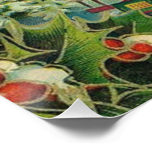 Kerstman Sinterklaas Antiek Kunst Poster (Hoek)