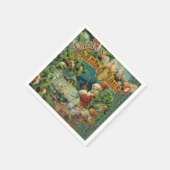 Kerstman Sinterklaas Antiek Kunst Servet (Hoek)