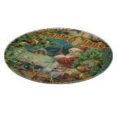 Kerstman Sinterklaas Antiek Kunst Snijplank (Hoek)