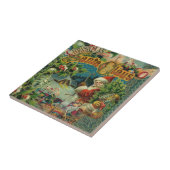 Kerstman Sinterklaas Antiek Kunst Tegeltje (Zijkant)