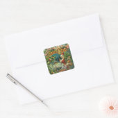 Kerstman Sinterklaas Antiek Kunst Vierkante Sticker (Envelop)