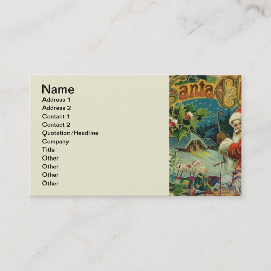 Kerstman Sinterklaas Antiek Kunst Visitekaartje (Voorkant)