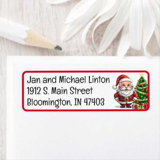 Kerstman Sinterklaas Custom Return Adres Label (Insitu)