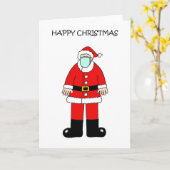 Kerstman Sinterklaas Dragen van een mondkapje Kaar Kaart (Gele Bloem)