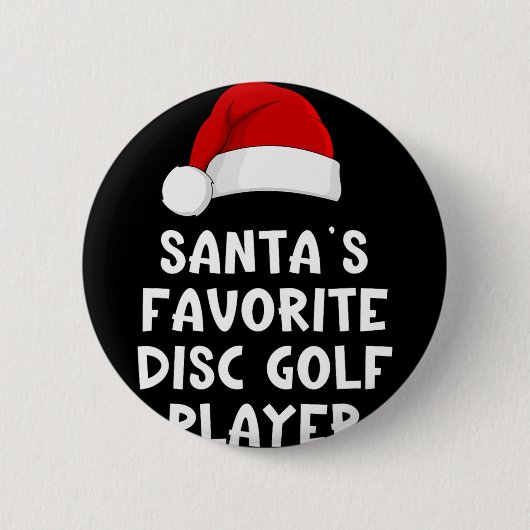 Kerstman Sinterklaas Favoriete Disc Golf Speler Py Ronde Button 5,7 Cm (Voorkant)