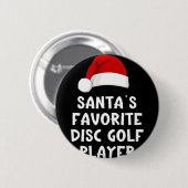 Kerstman Sinterklaas Favoriete Disc Golf Speler Py Ronde Button 5,7 Cm (Voorkant /achterkant)